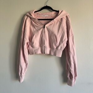 Bo&Tee Cropped Zip-Up Hoodie